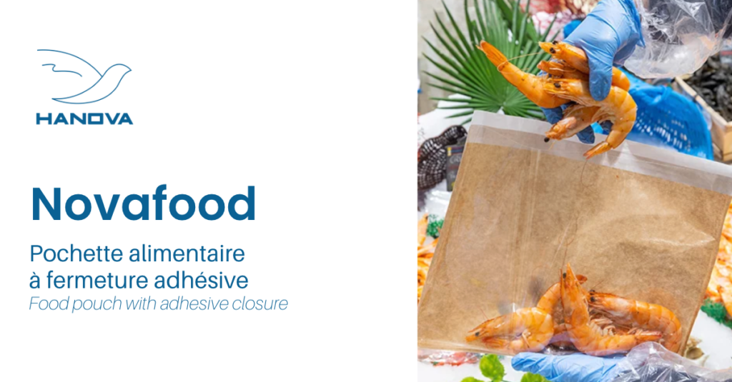 Nos pochettes plastiques NOVAFOOD© HANOVA à fermeture adhésive 100 % et étanches, garantissent la fraîcheur du contenu, sa conservation dans les meilleures conditions au congélateur et réfrigérateur. Pratique à utiliser par les vendeurs et facile à ouvrir pour les consommateurs.